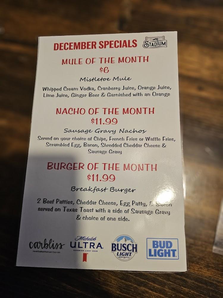 Stadium Neighborhood Bar & Grill Menu image 4